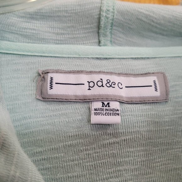 PD&C Light Green 100% Cotton Pullover Hoodie Size Medium EUC - Picture 5 of 8